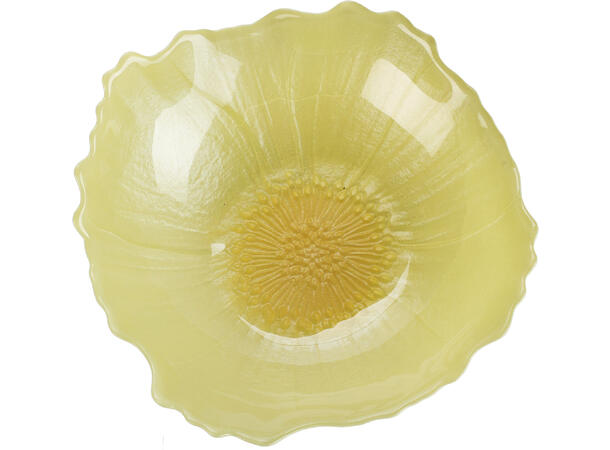 Skål blomsterform i glass 15x5cm 4ass 
