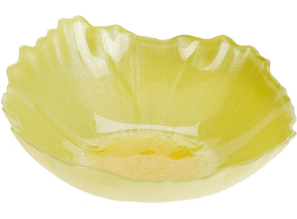 Skål blomsterform i glass 15x5cm 4ass 