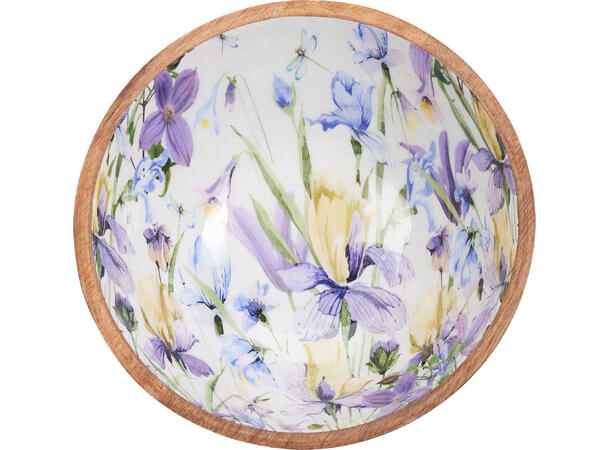 Skål blomstret mangotre 15x5cm 2ass Forpk 12stk 