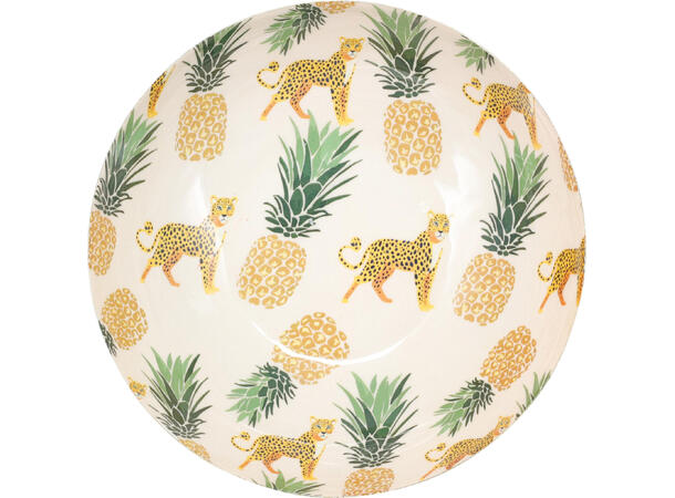 Skål metall blomstret emalje 20x5cm 2ass 