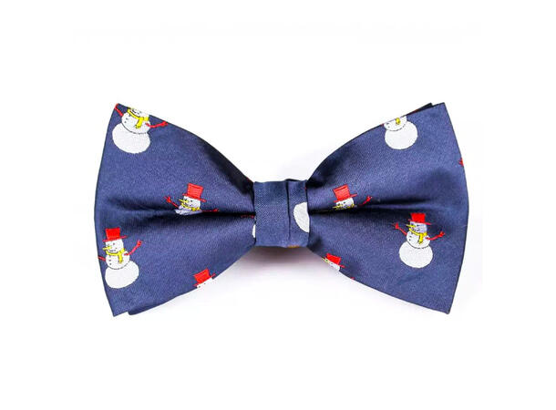 Sløyfe blå m/snømann voksen Pakket i gaveeske 