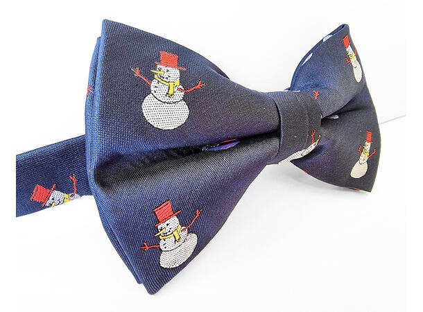 Sløyfe blå m/snømann voksen Pakket i gaveeske 