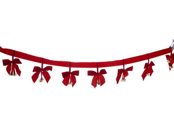 Sløyfe girlander lenke rød bjelle 150cm 