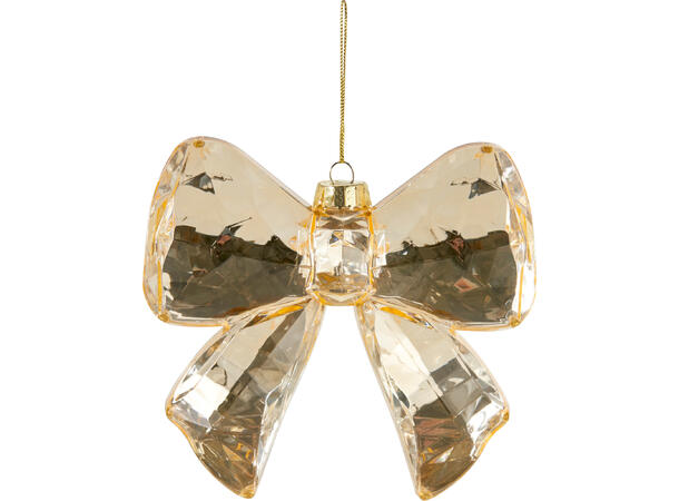 Sløyfe gull rosa akryl PE 19x4x18cm Display 12stk 