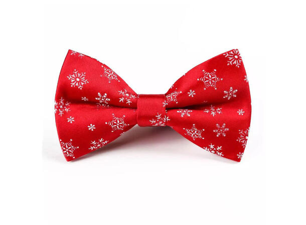 Sløyfe rød m/snøflak voksen Pakket i gaveeske 
