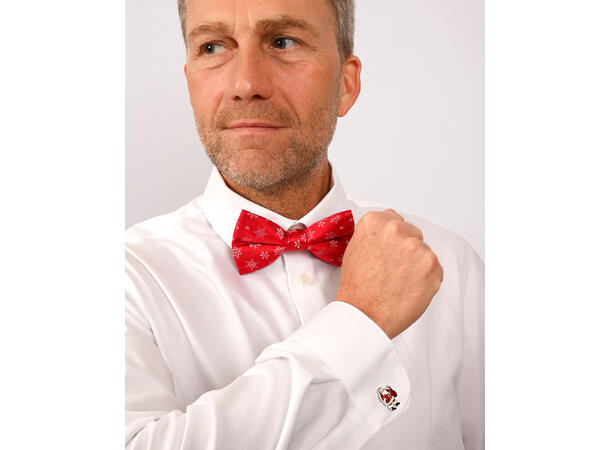 Sløyfe rød m/snøflak voksen Pakket i gaveeske 