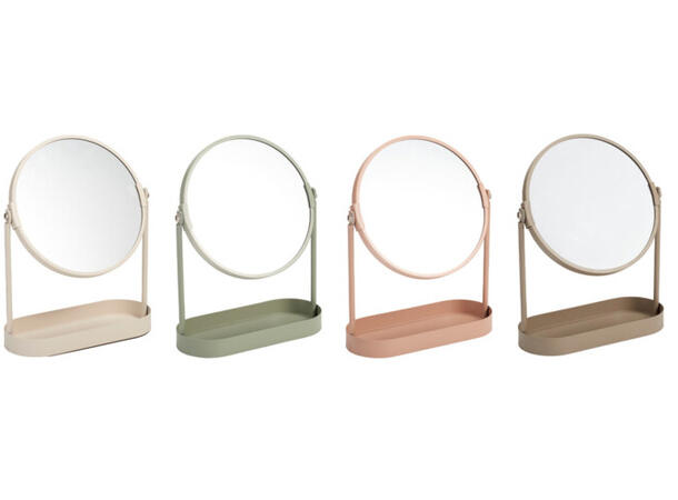 Sminkespeil m/stativ 25x19x7,5cm 4ass Metall 