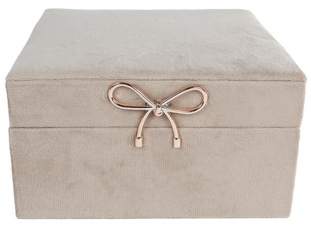 Smykkeskrin velur m/speil 25x16x8cm 