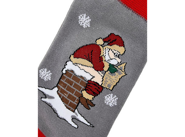 Sokk grå m/nisse i pipe 36-40 75% bomull, 22% polyester, 3% elastan 