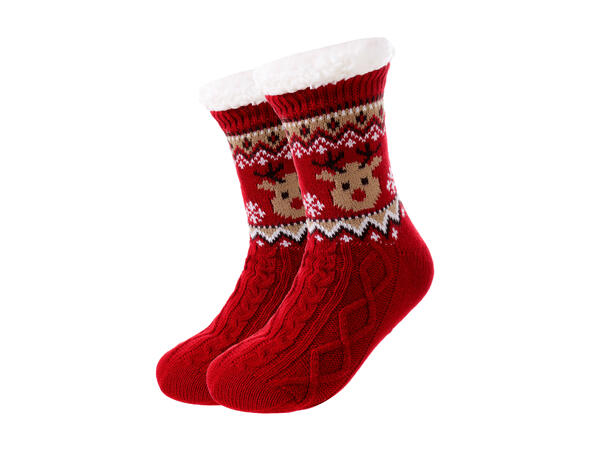 Sokk kose rød m/reinsdyr voksen 80% akryl, 20% polyester 