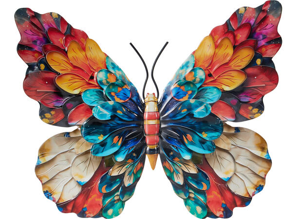 Sommerfugl metall veggdekor 31x25cm 3ass Vekt: 135gram 