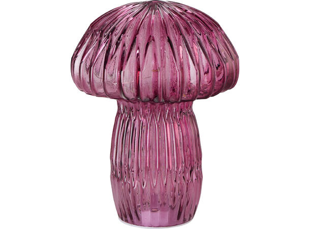 Sopp farget glass 15 LED 21cm 4ass Forpk 8stk Batteri 3xAAA Timer 6/18t 