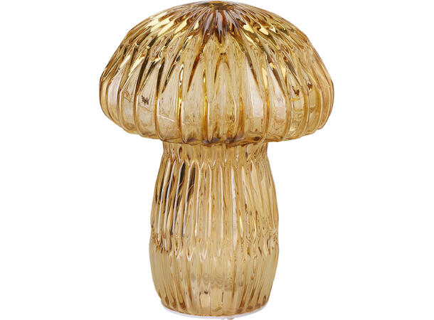 Sopp farget glass 15 LED 21cm 4ass Forpk 8stk Batteri 3xAAA Timer 6/18t 