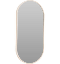 Speil ovalt 30x60 cm lys tre
