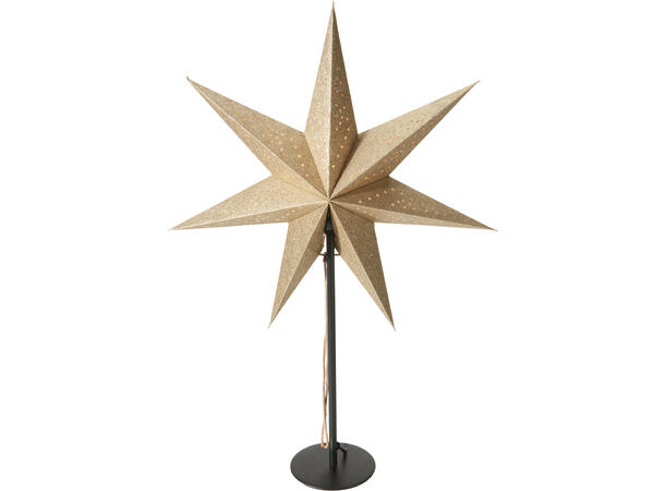 Stjerne champagne bordlampe d:45 h:65cm Ledning: 1,9 meter E14 pære 