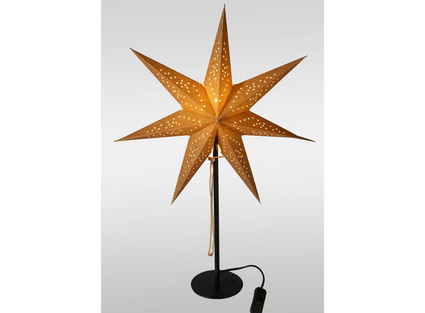 Stjerne champagne bordlampe d:45 h:65cm Ledning: 1,9 meter E14 pære 