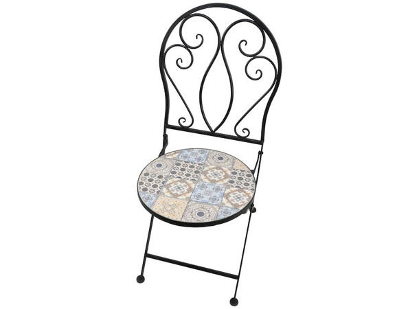 Stol metall lys mosaikkfliser 39x50x94cm 