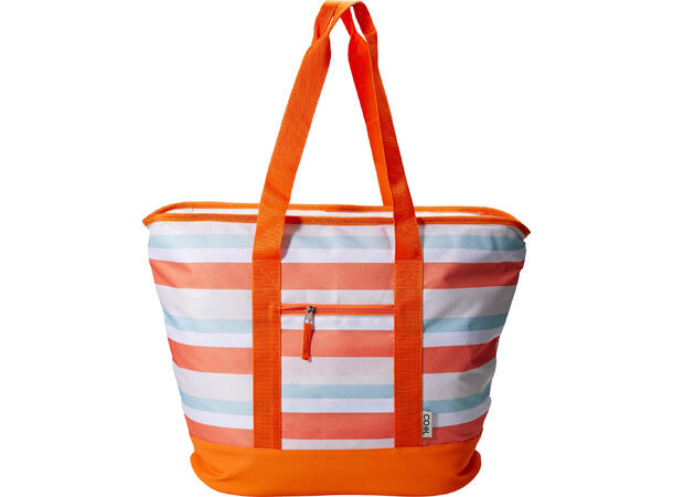 Strandbag kjøle stripet 52x40x38cm 2ass 24 liter PEVA-fór Frontlomme Hank 3x60cm 