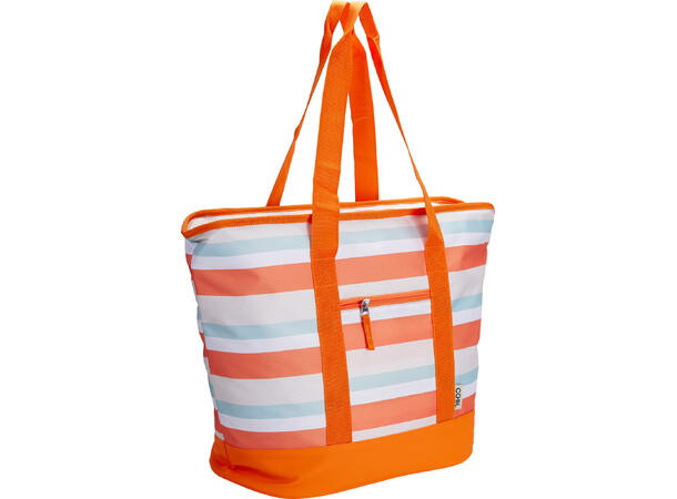 Strandbag kjøle stripet 52x40x38cm 2ass 24 liter PEVA-fór Frontlomme Hank 3x60cm 