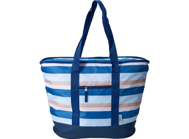 Strandbag kjøle stripet 52x40x38cm 2ass 24 liter PEVA-fór Frontlomme Hank 3x60cm 