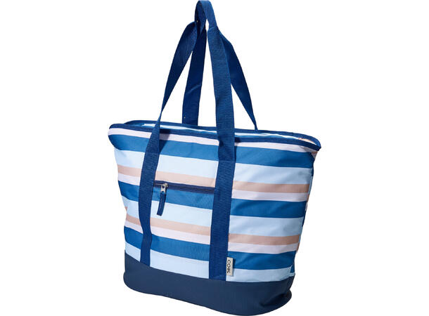 Strandbag kjøle stripet 52x40x38cm 2ass 24 liter PEVA-fór Frontlomme Hank 3x60cm 