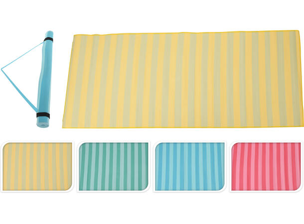Strandmatte stripet 180x75cm 4ass Vekt: 240g 