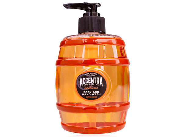 Såpepumpe Dusj/håndsåpe 500ml i gaveeske Amberwood Vegansk Uten parabener/SLES 