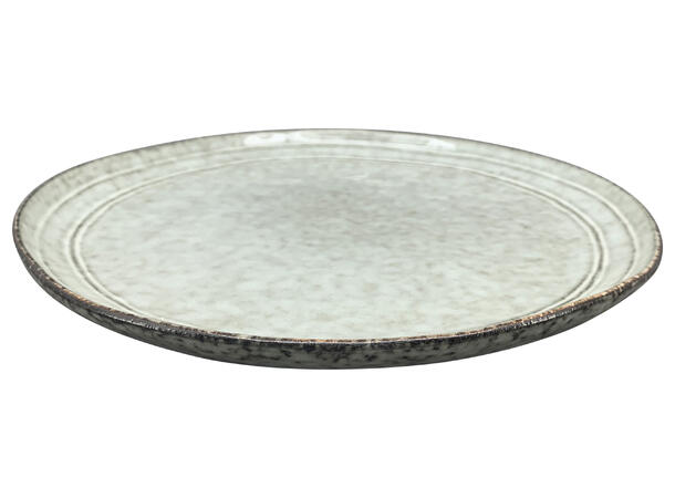 Tallerken beige stripet keramikk 21cm Forpk 6stk 