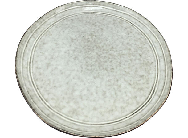 Tallerken beige stripet keramikk 21cm Forpk 6stk 