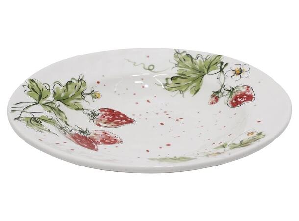 Tallerken skål jordbær keramikk 30x6cm Forpk 2stk 