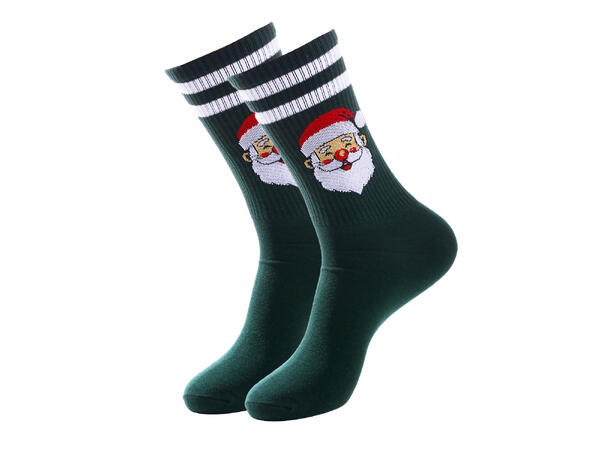 Tennissokk grønn m/nisse 36-40 75% bomull, 22% polyester, 3% elastan 