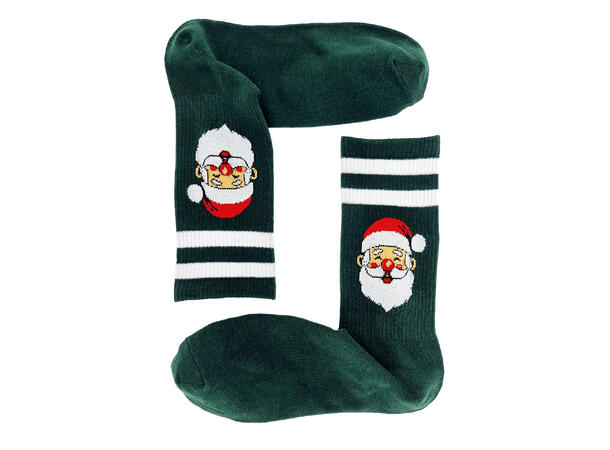 Tennissokk grønn m/nisse 36-40 75% bomull, 22% polyester, 3% elastan 