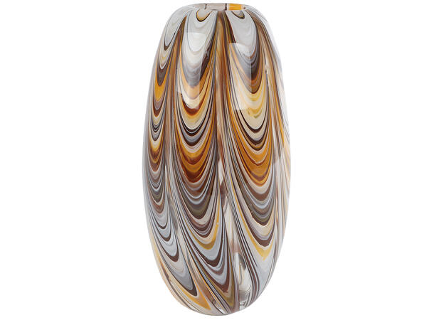 Vase abstakt brun/beige glass 14x14x29cm Forpakn.4stk 