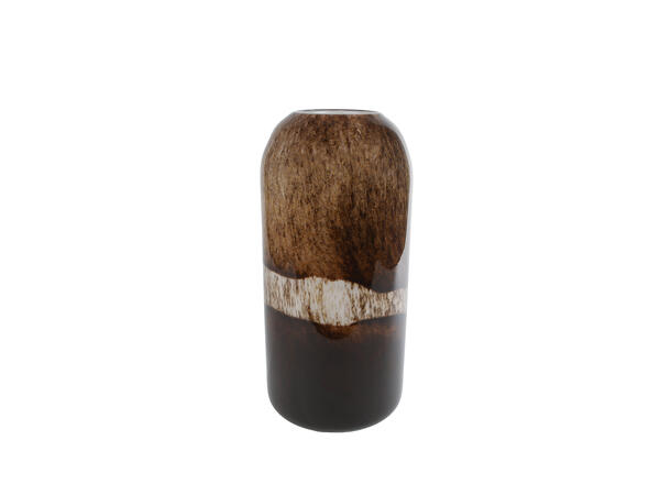Vase beige/brun glass 16x16x34cm 