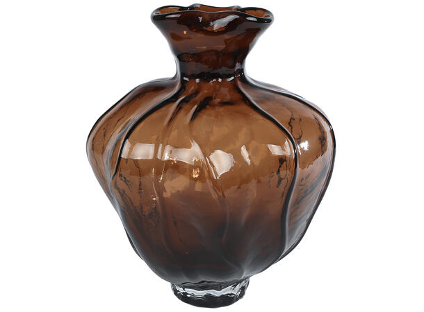 Vase brunsort glass 21x21x24cm Forpakn.4stk 