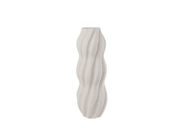 Vase hvit keramikk 13x13x36cm 