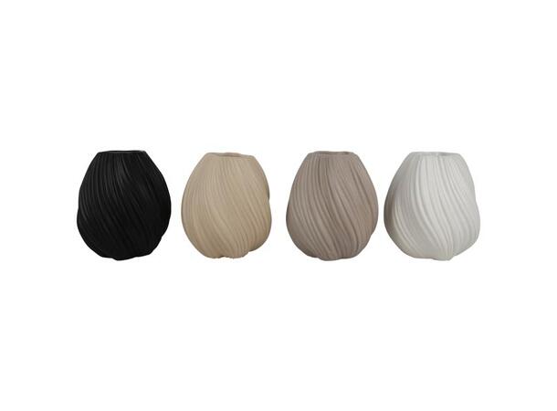 Vase jordfarger keramikk 17x17x18cm 4ass 