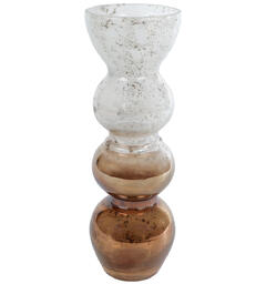 Vase klart/brunt glass 8x8x24cm