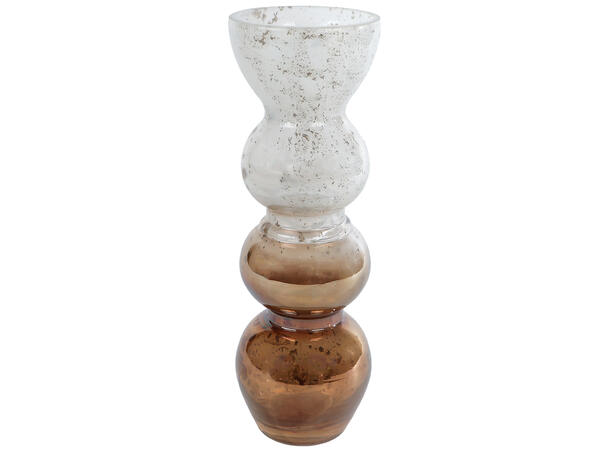 Vase klart/brunt glass 8x8x24cm 