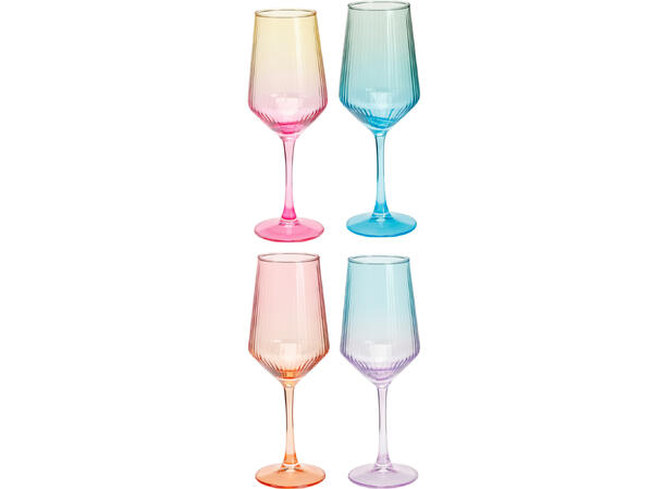 Vinglass 380ml flerfarget 23cm 4ass 