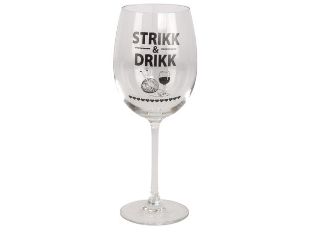 Vinglass Strikk & drikk h:23cm Forpk 6stk Volum 480ml Kommer i gaveeske 