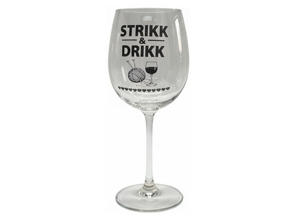 Vinglass Strikk & drikk h:23cm Forpk 6stk Volum 480ml Kommer i gaveeske 