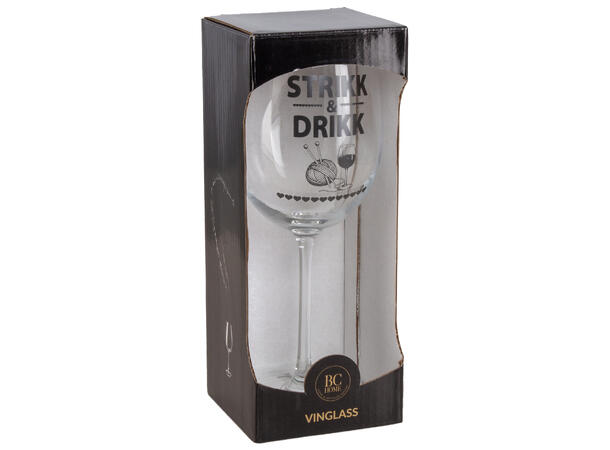 Vinglass Strikk & drikk h:23cm Forpk 6stk Volum 480ml Kommer i gaveeske 