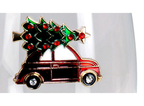 Vinglass blankt m/dekor rød bil h:22,5cm Volum: 480ml. Kommer i gaveeske. Forpk 6 