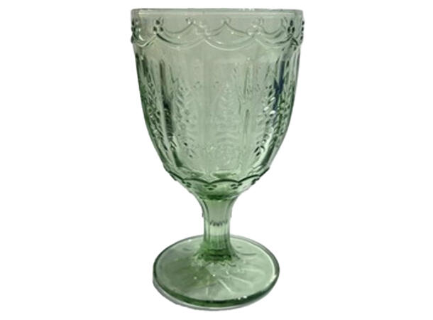 Vinglass grønn mønstret glass 8,5x17cm Forpk 8stk Verrerie 
