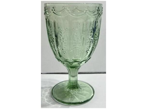 Vinglass grønn mønstret glass 8,5x17cm Verrerie 