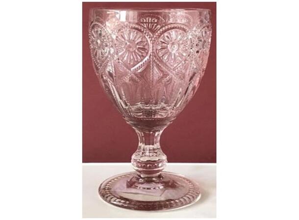 Vinglass rosa mønstret glass 9x16cm Verrerie 