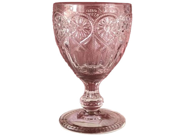 Vinglass rosa mønstret glass 9x16cmx Verrerie 