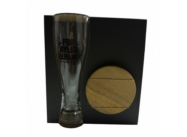 Ølglass m/coaster Gylne Ølblikk 0,5l 21c 