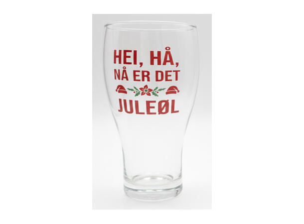 Ølglass m/sokk Hei, hå, juleøl 0,5l 16cm 